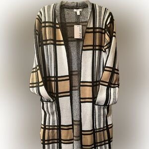 NWT Nine West Checkered Window Pattern Knit Sweater sz small